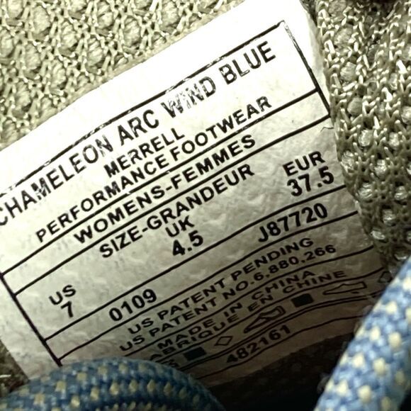 Merrell Sneakers Womens Sz 7 Gray Chamaeleon Arc Wind Hiking Trail Vibram Shoes - Picture 12 of 12